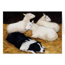 Carte de voeux d'art de chien de "border collie et