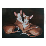 Carte de voeux d'art de chien de soeurs de chien d