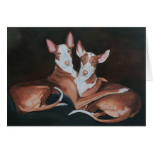 Carte de voeux d'art de chien de soeurs de chien d
