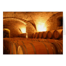 Carte de voeux de baril de vin
