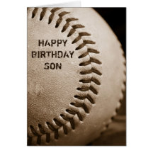 Carte de voeux de base-ball de fils de joyeux anni