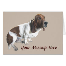 Carte de voeux de Basset Hound