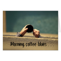 Carte de voeux de bleus de café de matin…