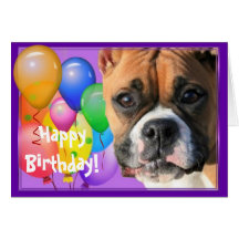 Carte de voeux de boxeur de joyeux anniversaire
