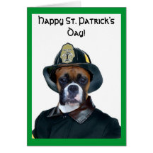 Carte de voeux de boxeur du jour de St Patrick heu