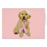 Carte de voeux de cancer du sein de golden retriev