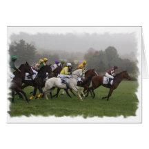 Carte de voeux de champ de cheval de course