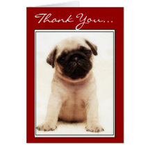 Carte de voeux de chiot de carlin de Merci