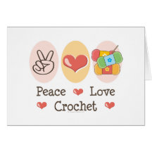 Carte de voeux de crochet d'amour de paix