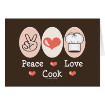 Carte de voeux de cuisinier d'amour de paix