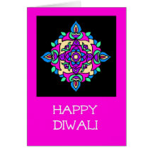 Carte de voeux de Diwali avec le motif de Rangoli