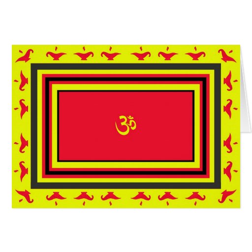 Carte de voeux de Diwali de l'OM et de la lampe