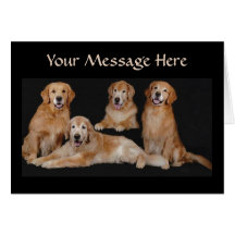 Carte de voeux de famille de golden retriever
