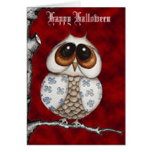 Carte de voeux de Halloween de hibou