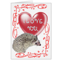 Carte de voeux de hérisson d'amour ver.2