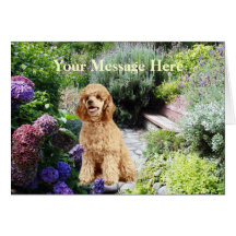 Carte de voeux de jardin de caniche