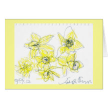 Carte de voeux de jonquilles