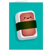 Carte de voeux de Kawaii Musubi (blanc à l'intérie cartes