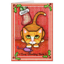 Carte de voeux de l'amoureux des chats de Noël