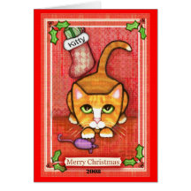 Carte de voeux de l'amoureux des chats de Noël