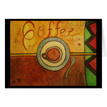 Carte de voeux de Latte de magasin de café de café