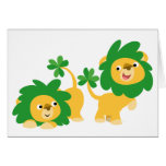 Carte de voeux de lions de bande dessinée du jour  cartes