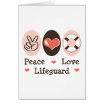 Carte de voeux de maître nageur d'amour de paix
