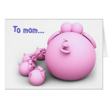 Carte de voeux de maman de porc