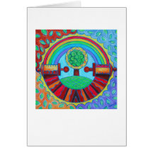 Carte de voeux de mandala d'arc-en-ciel