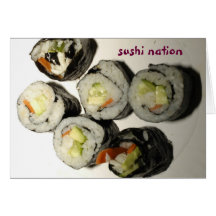 Carte de voeux de nation de sushi