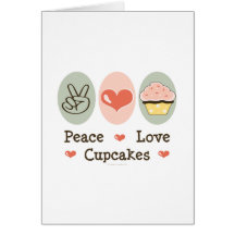 Carte de voeux de petits gâteaux d'amour de paix