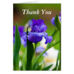 Carte de voeux de photo d'iris de Merci