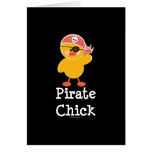 Carte de voeux de poussin de pirate