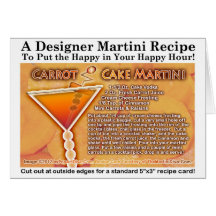 Carte de voeux de recette de Martini de gâteau à l