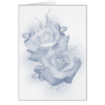 Carte de voeux de rose de bleu