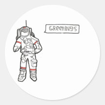 Carte de voeux de "salutations" d'astronaute adhésif