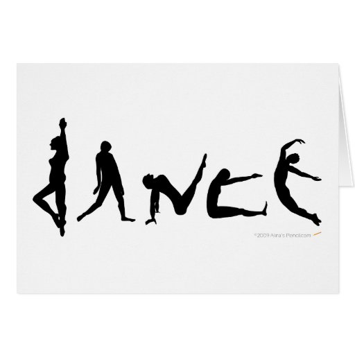 Carte de voeux de silhouette de danse de danse