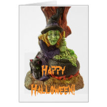 Carte de voeux de sorcière de Halloween
