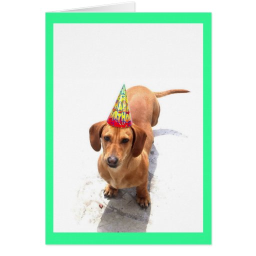 Carte de voeux de teckel de joyeux anniversaire