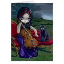 Carte de voeux "de tempête de violoncelle"