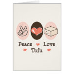 Carte de voeux de tofu d'amour de paix