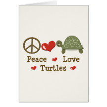 Carte de voeux de tortues d'amour de paix