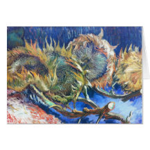 Carte de voeux de tournesols de Van Gogh