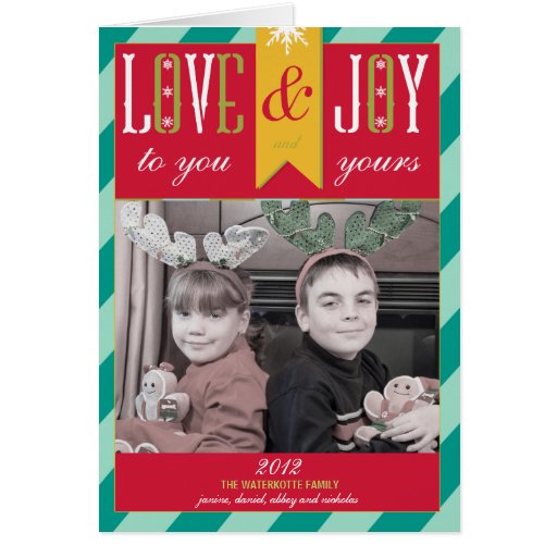 Carte de voeux de vacances de Noël d'amour et de j