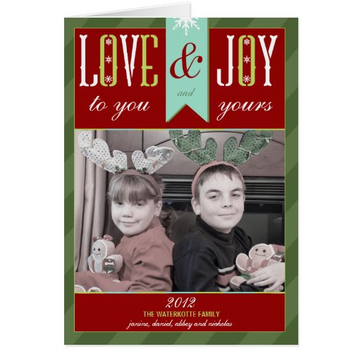 Carte de voeux de vacances de Noël d'amour et de j