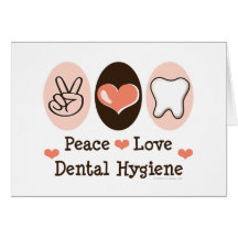 Carte de voeux dentaire d'hygiène d'amour de paix
