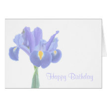 Carte de voeux d'iris de joyeux anniversaire