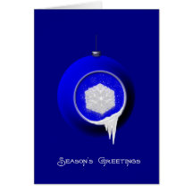Carte de voeux d'ornement de flocon de neige et de