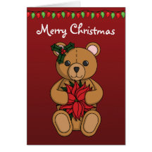 Carte de voeux du cadeau du nounours