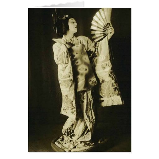 carte de voeux japonaise de geisha